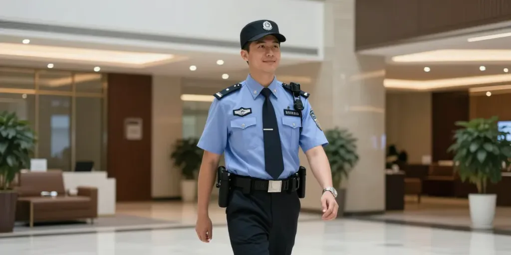 Trusted Security Guard providing protection in a local business.